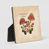 Plaque Photo Hérissons mignons avec des fleurs et des champigno (Recto)