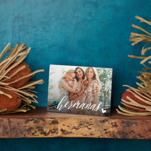 Plaque Photo Hermanas Script Soeurs Espagnoles Photo (Côté)