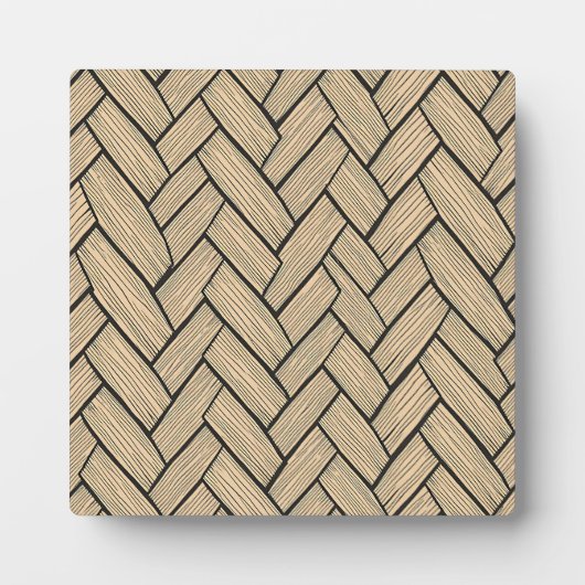 Plaque Photo Herringbone Wood Parquet Pattern (Devant)