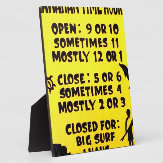 Plaque Photo heure hawaïenne (Côté)