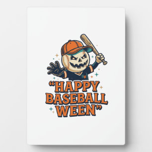 Plaque Photo Heureux Baseball Ween Vintage Halloween Baseball D
