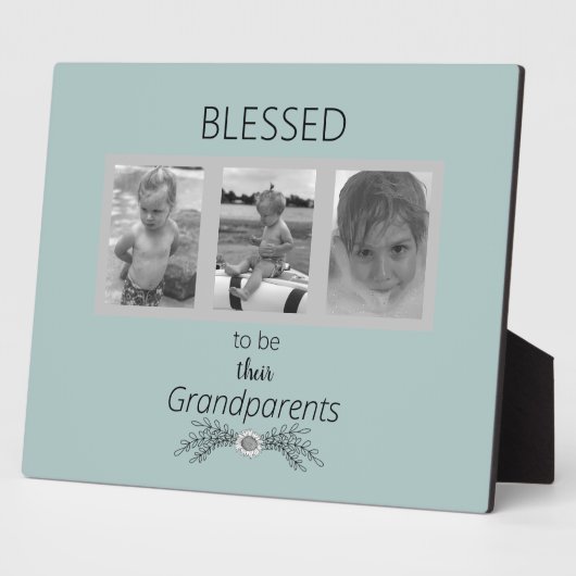 Plaque Photo Heureux d'être leurs grands-parents Multiphoto (Côté)