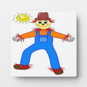 PLAQUE PHOTO "HEUREUX HALLOWEEN" SCARECROW