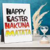 Plaque Photo Heureux Pâques Hakuna Matata Saison de Vacances (Côté)