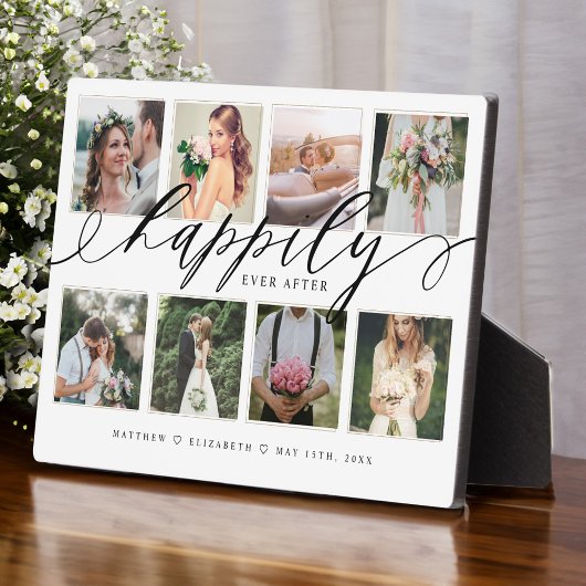 Plaque Photo Heureux pour toujours Collage de photos de mariage