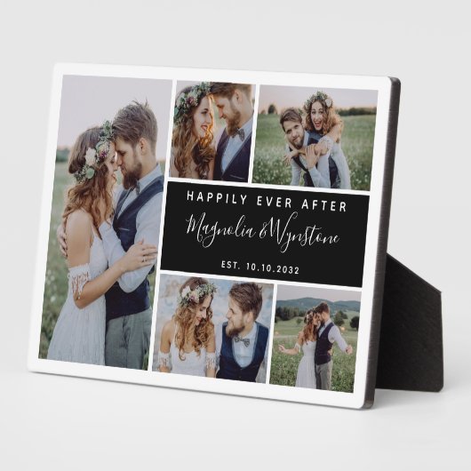 Plaque Photo Heureux toujours après Photo Collage Mariage Keeps (Côté)