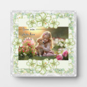 Plaque Photo Hibiscus & dentelle BLANC (Devant)