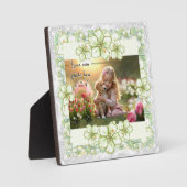 Plaque Photo Hibiscus & dentelle BLANC (Recto)