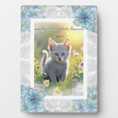 Plaque Photo Hibiscus & dentelle TURQUOISE (Devant)