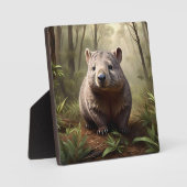 Plaque Photo "Hidden in the Bush : An Aussie Wombat in the Wild (Recto)