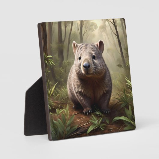 Plaque Photo "Hidden in the Bush : An Aussie Wombat in the Wild (Recto)