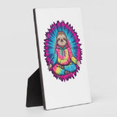 Plaque Photo Hippie Sloth Peace Sign Tie-Dy (Côté)