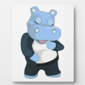 PLAQUE PHOTO HIPPO BLEU CUT (Devant)