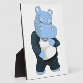 PLAQUE PHOTO HIPPO BLEU CUT (Côté)