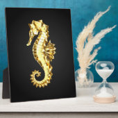 Plaque Photo Hippocampe Polygonal Or (Côté)