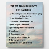 PLAQUE PHOTO HOARDERS DIX COMMANDEMENTS (Devant)