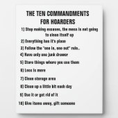 PLAQUE PHOTO HOARDERS DIX COMMANDEMENTS (Devant)