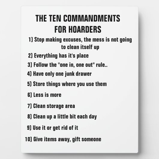 PLAQUE PHOTO HOARDERS DIX COMMANDEMENTS (Devant)