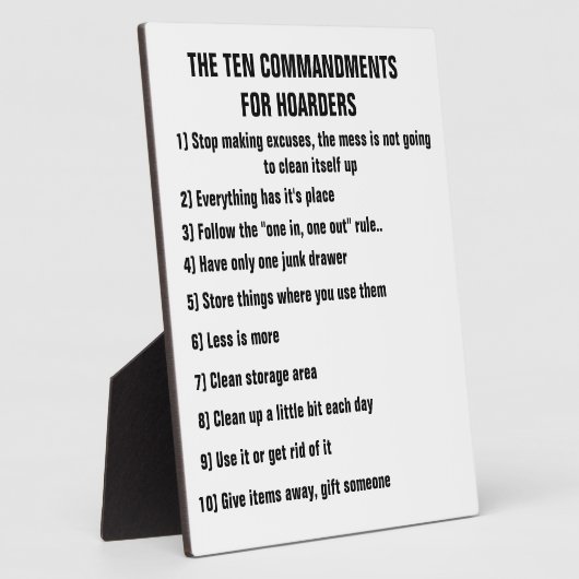 PLAQUE PHOTO HOARDERS DIX COMMANDEMENTS (Côté)