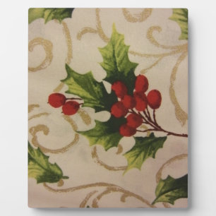 Plaque Photo Holly Berries