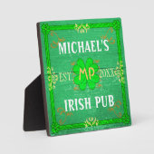 Plaque Photo Home Bar personnalisé Irish Pub Green (Recto)