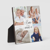 Plaque Photo Home is Where Nana Is - 4 Photo Collage Blanc (Recto)
