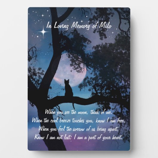 Plaque Photo Hommage au mémorial spirituel de chats (Devant)