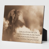 Plaque Photo Hommage au Souvenir du Cheval avec poème (Côté)