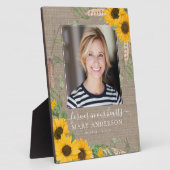 Plaque Photo Hommage commémoratif de tournesol rustique (Côté)