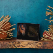 Plaque Photo Hommage commémoratif du cheval avec un poème spiri (Côté)