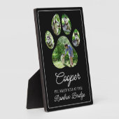 Plaque Photo Hommage Empreinte de Patte avec Nom et Photos de l (Côté)
