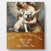 Plaque Photo Hommage perte de Bulldog Angel Art (Devant)