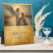 Plaque Photo Hommage perte d'or Retriever Angel Art (Côté)