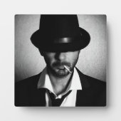 Plaque Photo Homme rétro fumeur (Devant)