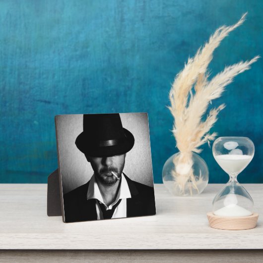 Plaque Photo Homme rétro fumeur (Insitu)