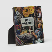 Plaque Photo Hommes qui travaillent (Recto)