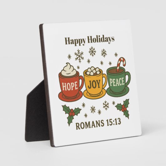 Plaque Photo Hope joy peace and cocoa (Recto)