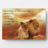 Plaque Photo Horaires difficiles, courage et force (Devant)