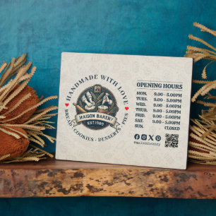 Plaque Photo Horaires d'ouverture du pâtissier de la boulangeri