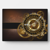Plaque Photo Horloge Steampunk avec des engrenages anciens (Devant)