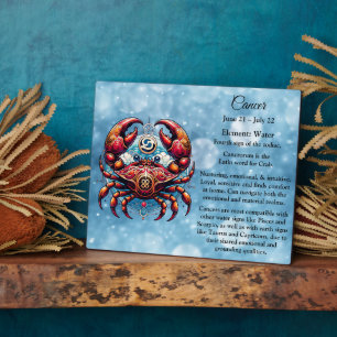 Plaque Photo Horoscope signe astrologique du cancer le crabe