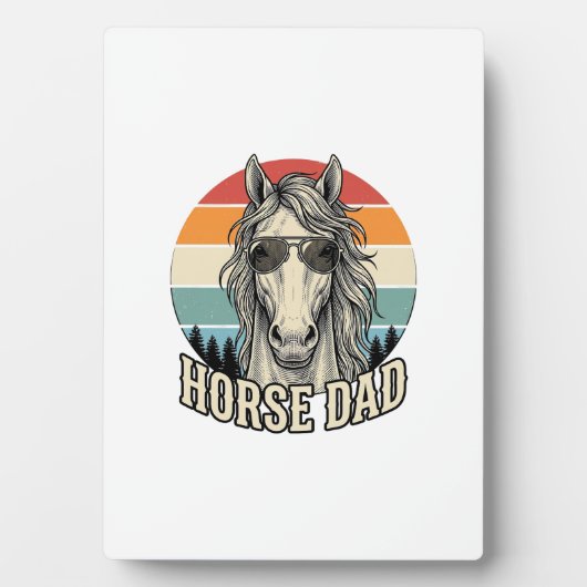 Plaque Photo Horse Dad Vintage Sunset Engraving Vector Design_1 (Devant)