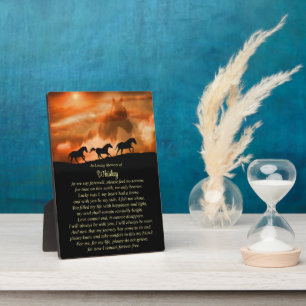 Plaque Photo Horse Memorial Custom Horse Nom du cheval Poème sp