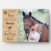 Plaque Photo Horse Memorial Equestria Keepsaké (Devant)