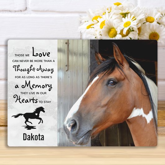 Plaque Photo Horse Memorial Remembrance Keepsake