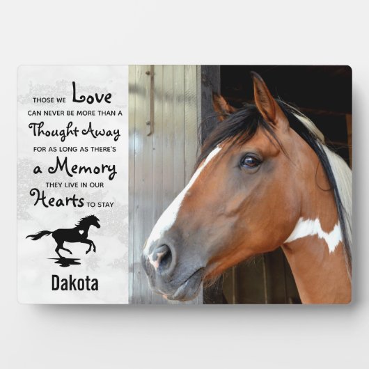 Plaque Photo Horse Memorial Remembrance Keepsake (Devant)