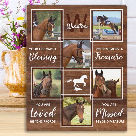 Plaque Photo Horse Memorial Unique Photo Collage