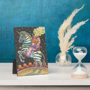 PLAQUE PHOTO HORSEMAN SLEEPY HOLLOY CIRCUS FERWN ZEBRA