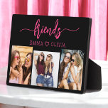 Plaque Photo Hot Pink Friends 3 Photo Friendship Collage<br><div class="desc">Célébrez votre amitié avec Hot Pink Besties Friends 3 Photo Collage Keepsaké Plaque. Cette plaque vibrante et personnalisée présente un design rose chaud élégant et présente un collage joliment arrangé de trois photos chères. Conçu à partir de matériaux de qualité, il est parfait pour l'affichage sur un bureau, une étagère...</div>