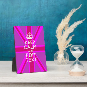 Plaque Photo Hot Pink Your Keep Calm Edit Text Union Jack